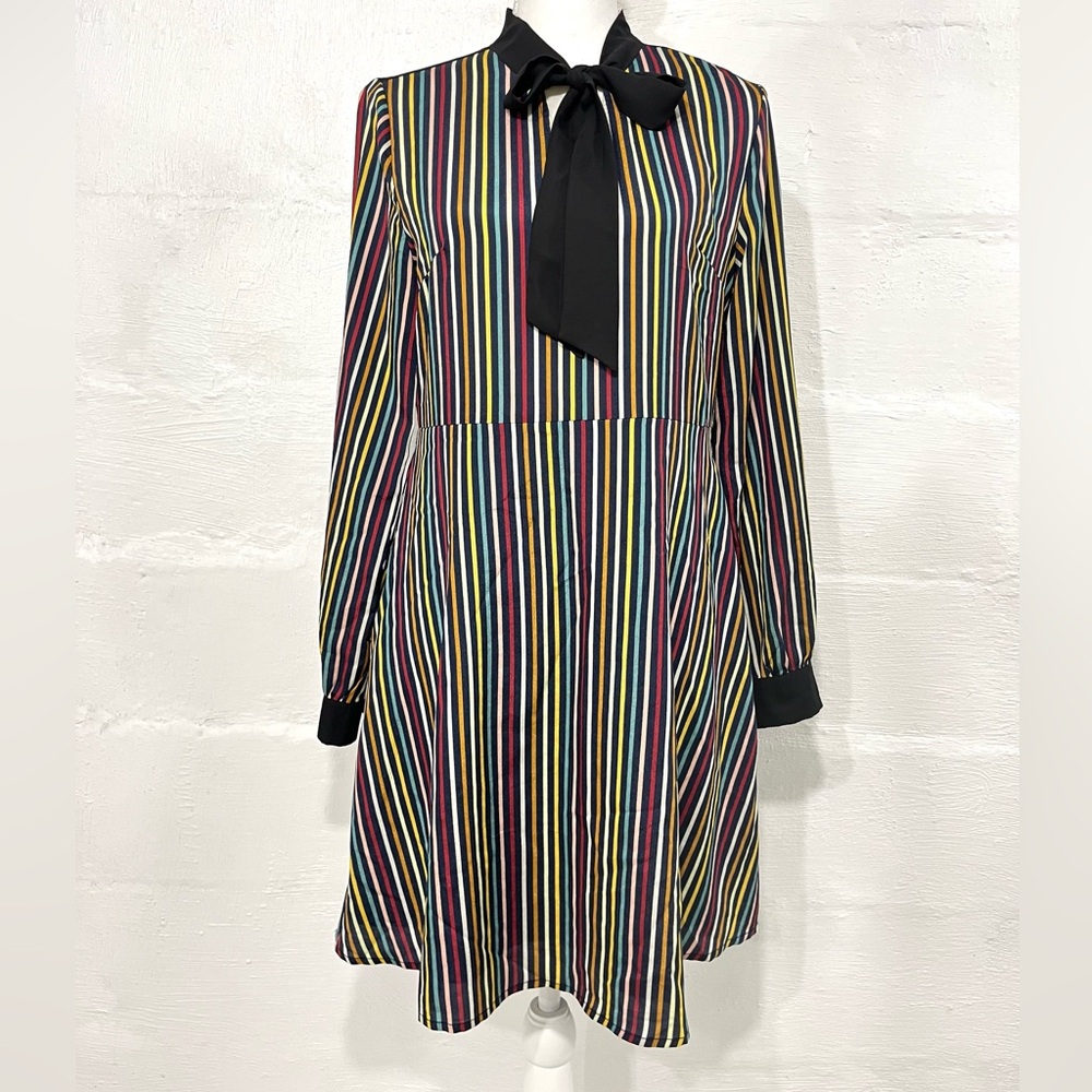 DOE & RAE STRIPED A LINE DRESS